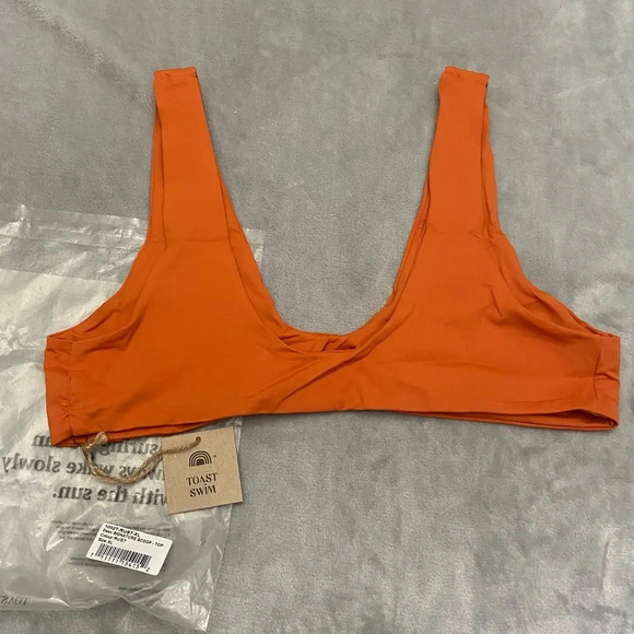 New! Toast Swim x Free People signature scoop top rust nwt 21089 - Picture 3 of 7